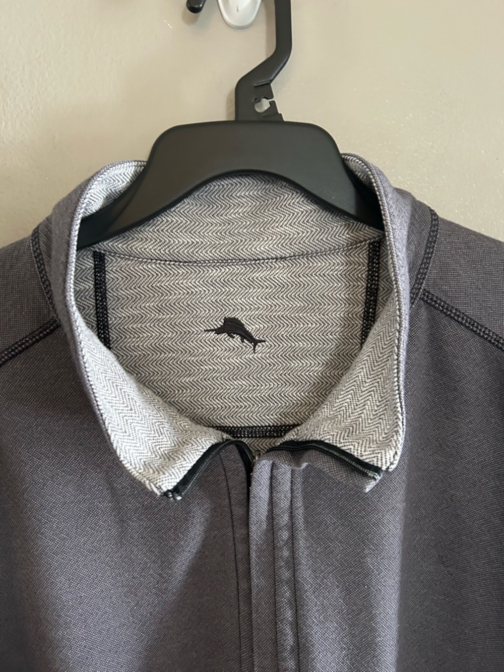 Tommy Bahama Shirt - gray reversible “Switch it up” half zip pullover - Picture 5 of 9